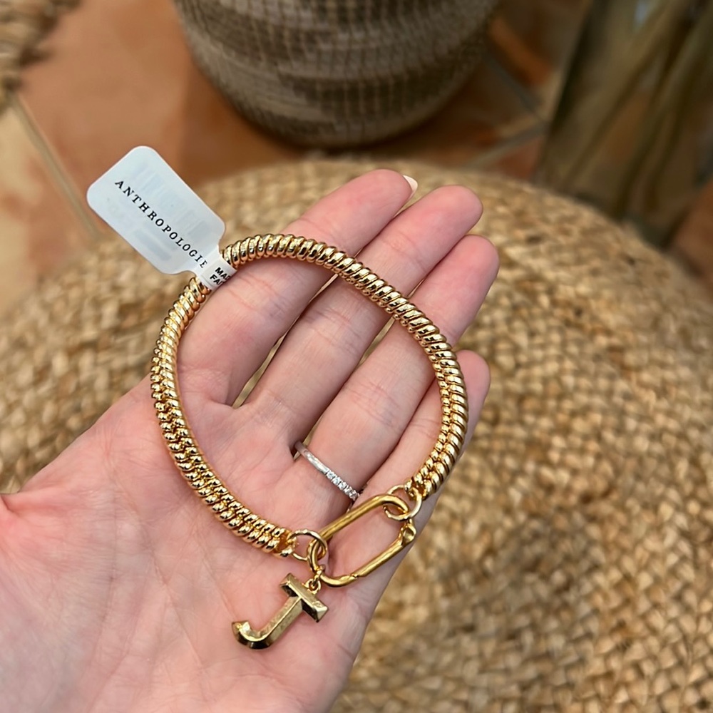 Anthropologie J Gold Bracelet
